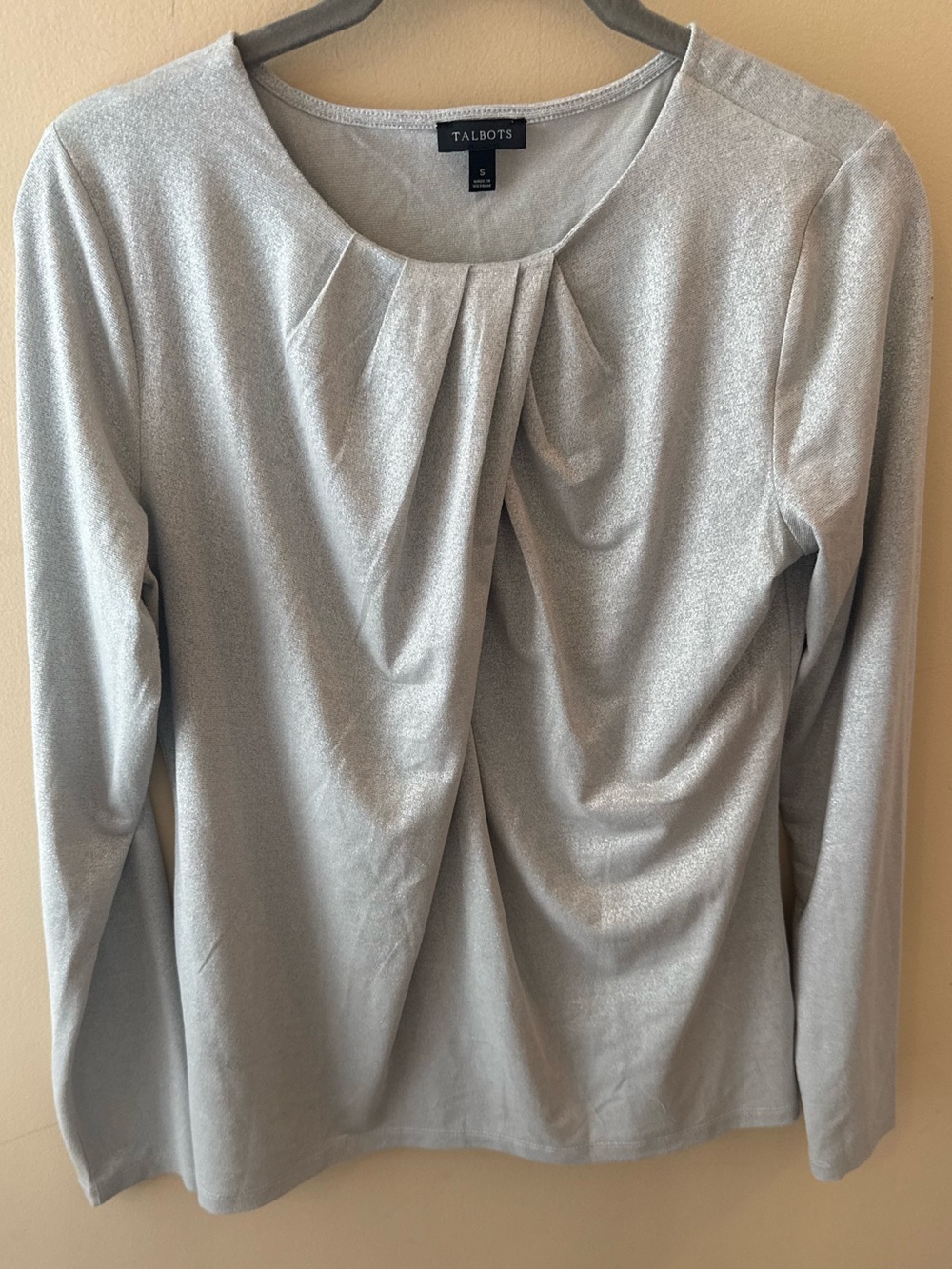 Talbots drape  Scoop Neck silver size Small